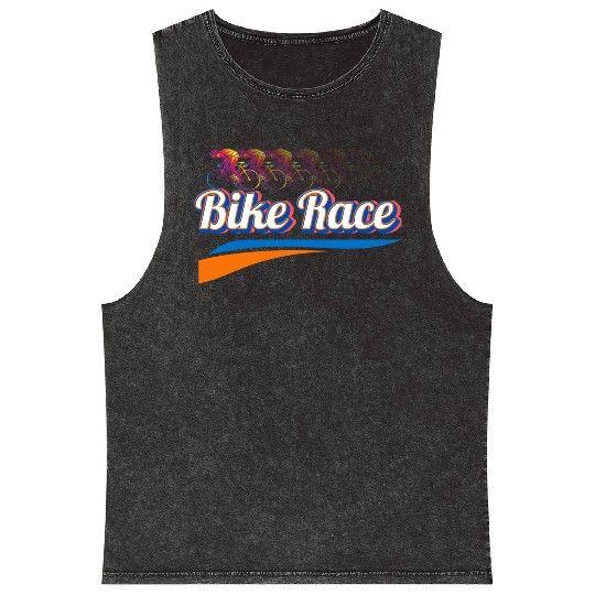 Bike Race special colorful design. Mineral Wash Tank Tops