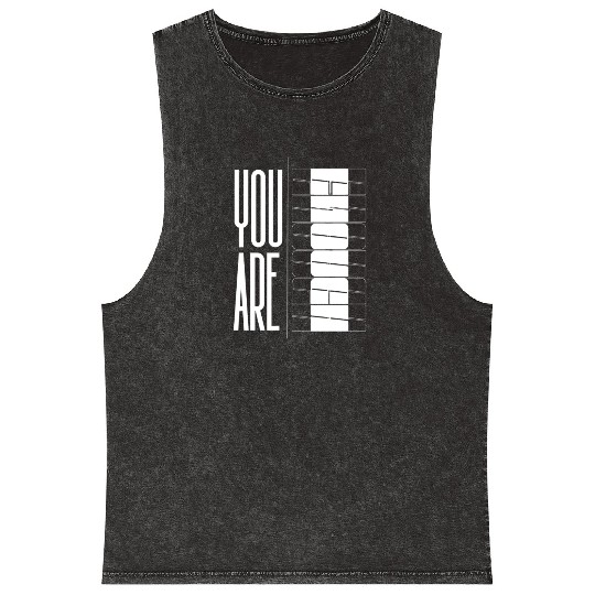 You Are Enough" Inspirational Optical quote Mineral Wash Tank Tops