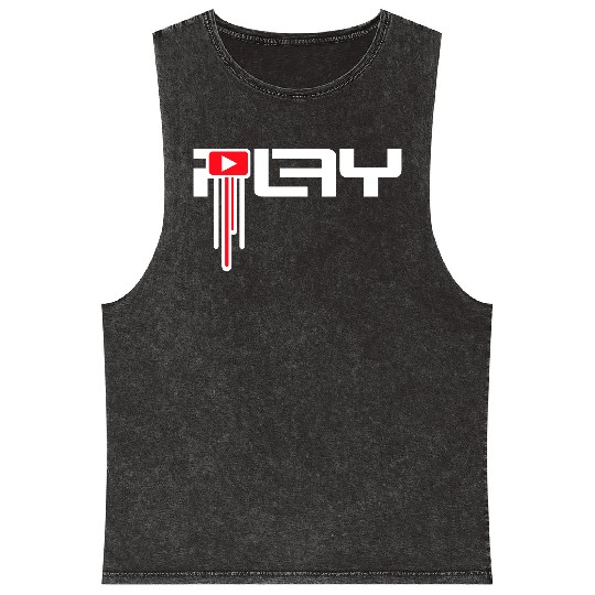 Play Icon Party On Techno DJ Music Graffiti Drops Mineral Wash Tank Tops