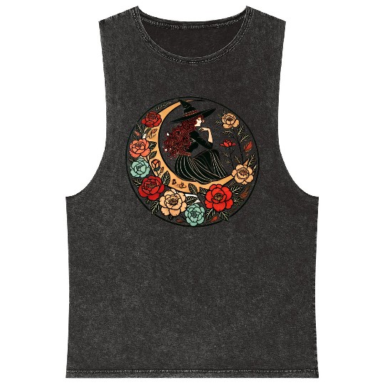 Halloween Witch Mineral Wash Tank Tops