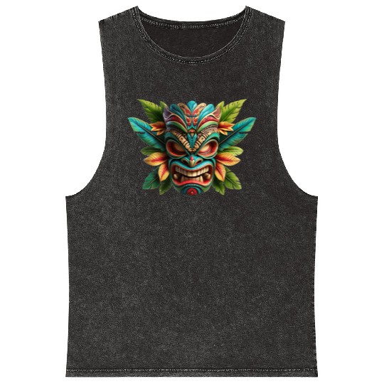 Tropical Tiki Warrior Mineral Wash Tank Tops