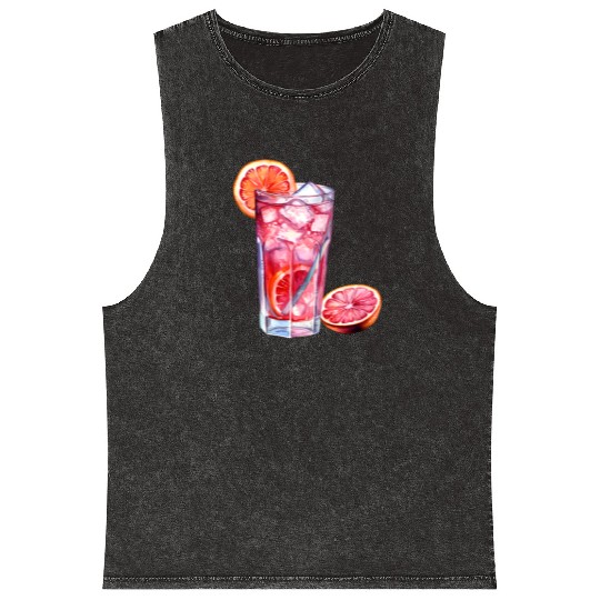 Grapefruit Citrus Cocktail Mineral Wash Tank Tops