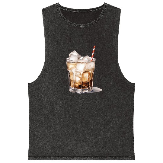 Iced Coffee Cocktail Mineral Wash Tank Tops