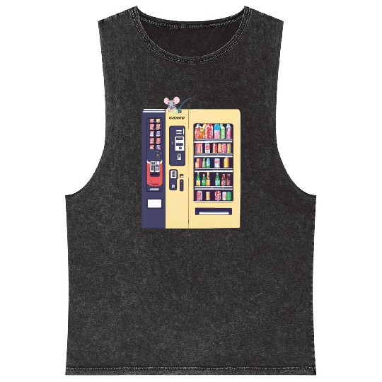 Japanese vending machine with little friend. Mineral Wash Tank Tops