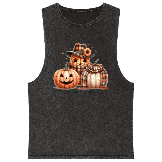 Hey There Pumpkin Mineral Wash Tank Tops