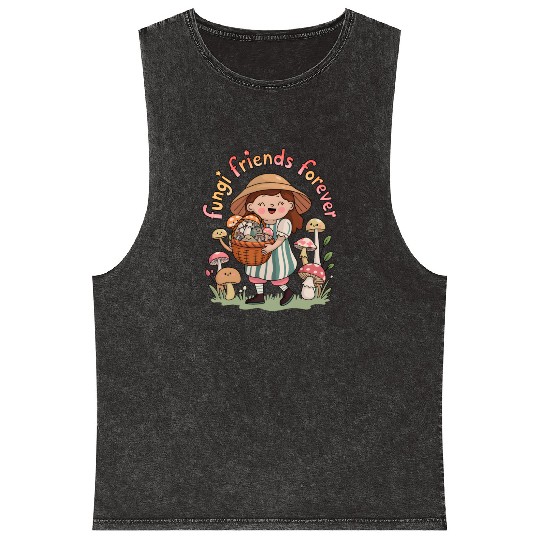 Fungi Friends Forever Mineral Wash Tank Tops