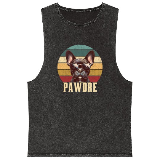 Pawdre Funny Best Dog Dad Ever Funny dog dad Mineral Wash Tank Tops