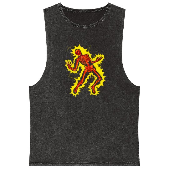 Hallowen Skeleton Mineral Wash Tank Tops