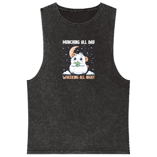 Guinea Pig Munching All Day, Wheeking All Night Mineral Wash Tank Tops
