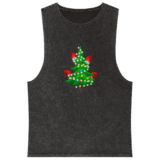 Christmas Gnomes Funny Tree Holiday Mineral Wash Tank Tops