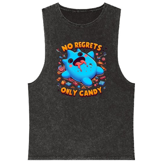 Stitch Halloween No Regrets Only Candy Mineral Wash Tank Tops