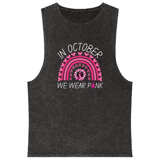 In October We Wear Pink Ribbon Mineral Wash Tank Tops