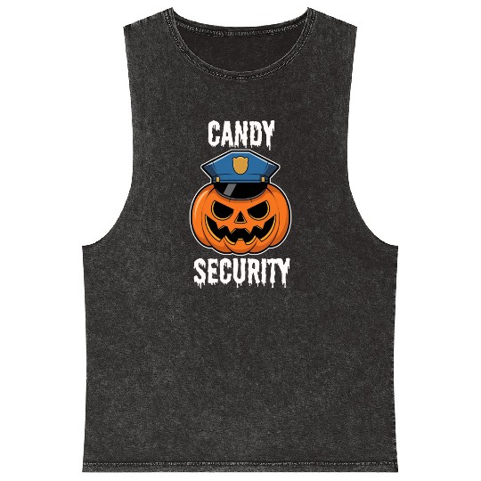 Candy Security Halloween Mineral Wash Tank Tops