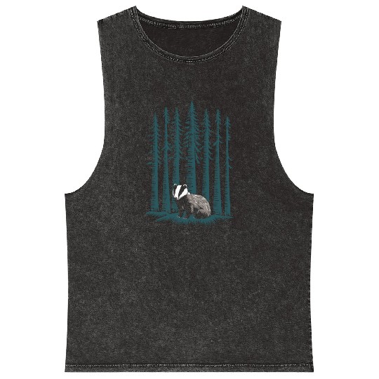 Cottagecore Forest Badge Serenity Nature Vibes Mineral Wash Tank Tops