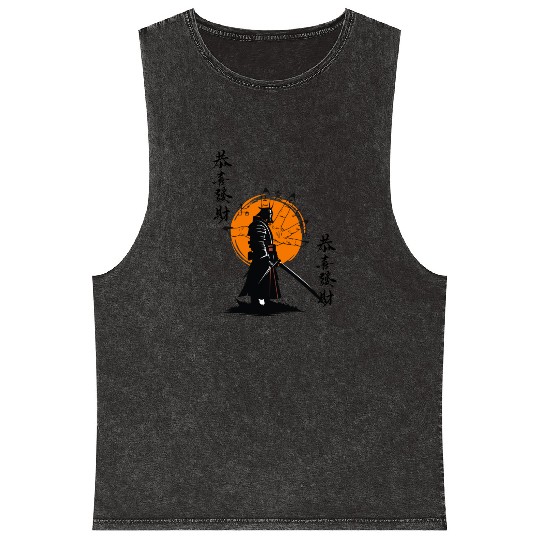 samurai with his sword Mineral Wash Tank Tops