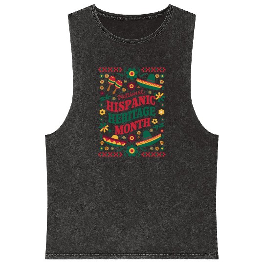 Celebrate National Hispanic Heritage Month Mineral Wash Tank Tops