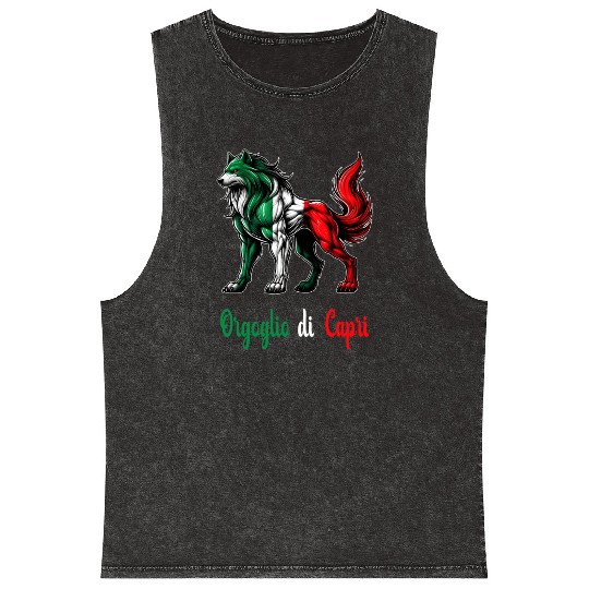 The pride of Capri Italy flag Mineral Wash Tank Tops