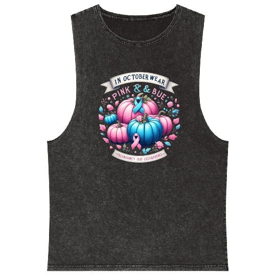 In October Wear Pink & Blue Pregnancy Infant Mineral Wash Tank Tops