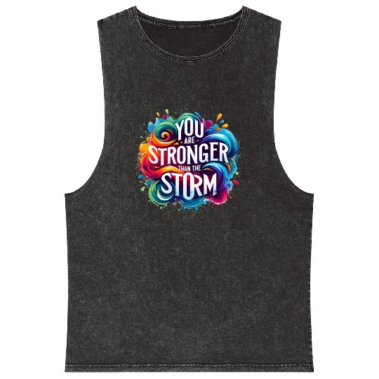 Wellness Collection - Stronger Than the Storm Mineral Wash Tank Tops