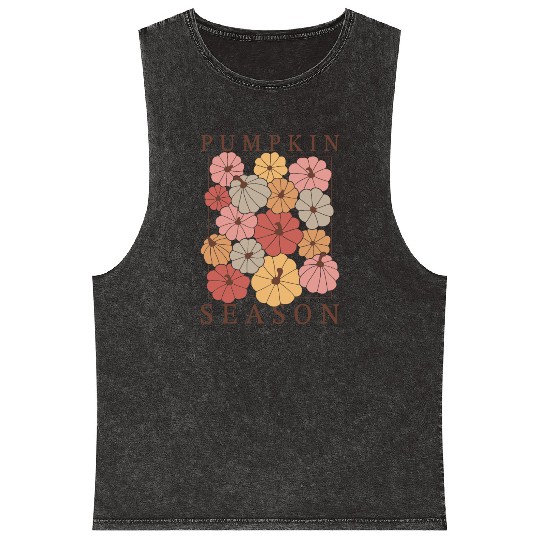 Boho Pumpkin Season: Fall Vibes & Autumn Charm Mineral Wash Tank Tops