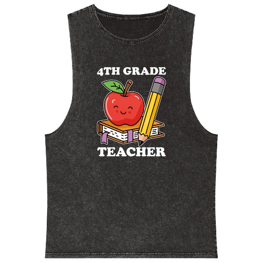 4th Grade Teacher Back to School Mineral Wash Tank Tops