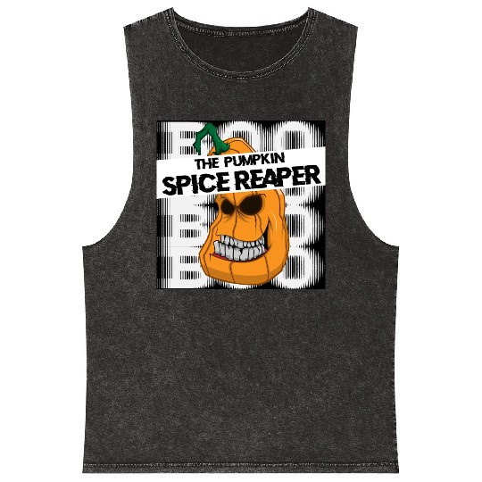 Pumpkin spice reaper halloween style coffee Mineral Wash Tank Tops