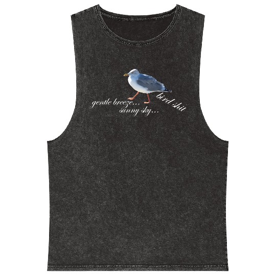 sun sea atlantic coast seagull holidays bird shit Mineral Wash Tank Tops