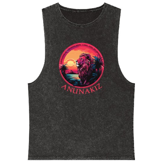 Anunakiz Lion of Ishtar’s Horizon Mineral Wash Tank Tops