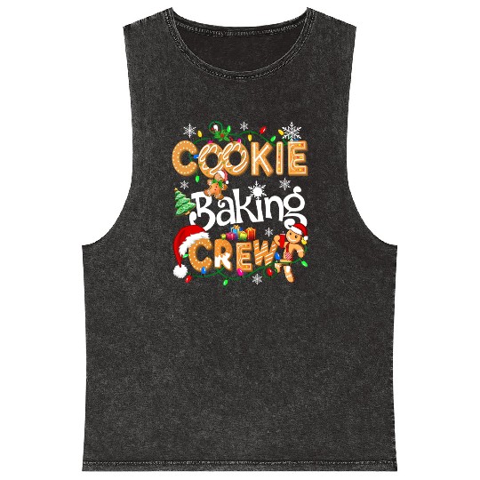 Cookie baking crew Cooking Lover Xmas Gingerbread Mineral Wash Tank Tops