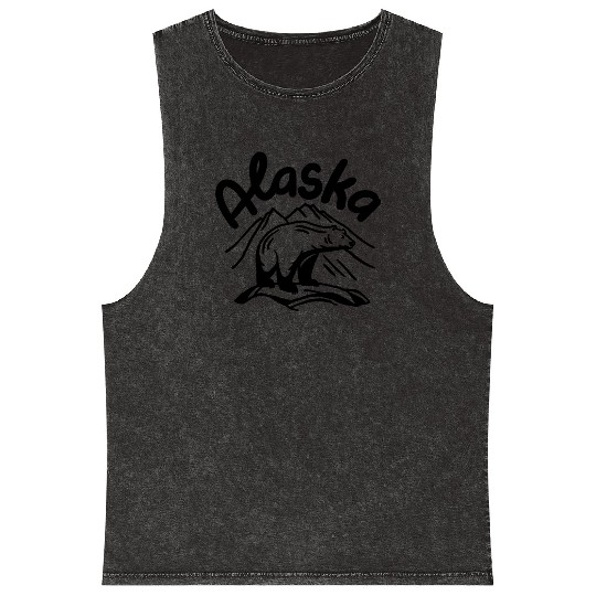 Alaska Bear Adventure Lovers Mineral Wash Tank Tops