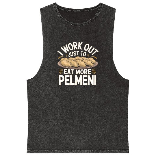 Pelmeni Dumpling Traditional Russian Mineral Wash Tank Tops