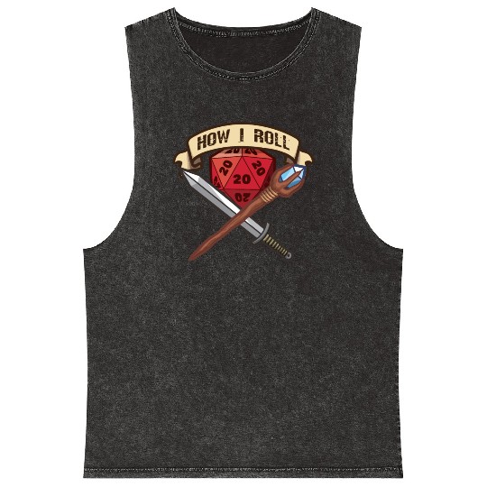 RPG Gaming How I Roll Adventure Magic Dungeon Mineral Wash Tank Tops