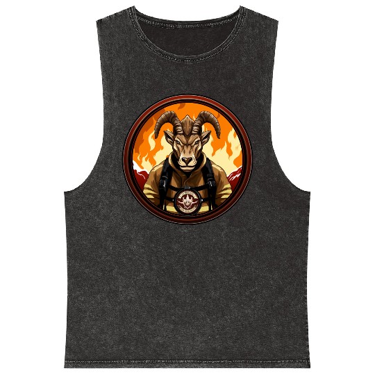 Capricorn Firefighter Mineral Wash Tank Tops