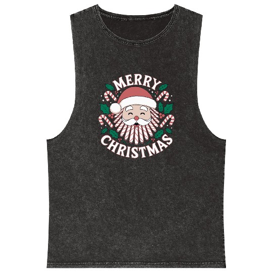Merry Santa Claus – Merry Christmas Design Mineral Wash Tank Tops