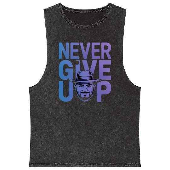 never give up Mineral Wash Tank Tops