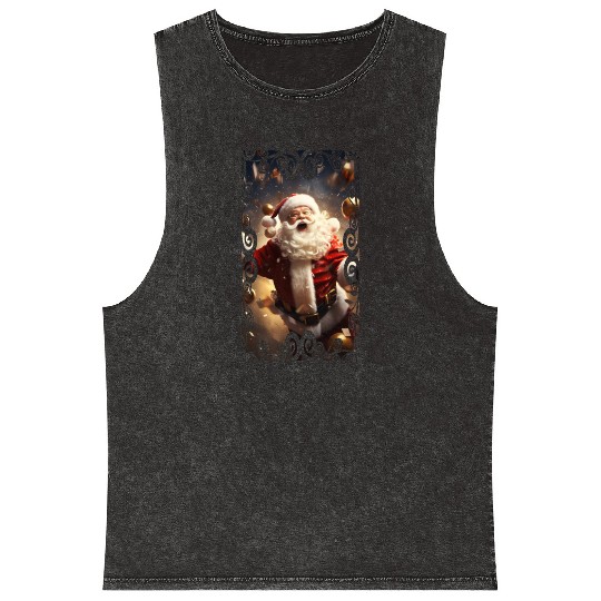 Santa Claus Mineral Wash Tank Tops