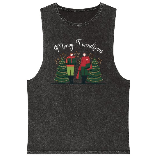 Friends Christmas Mineral Wash Tank Tops