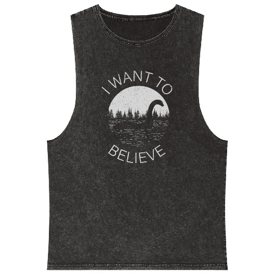 I Want To Believe -Nessie Mineral Wash Tank Tops