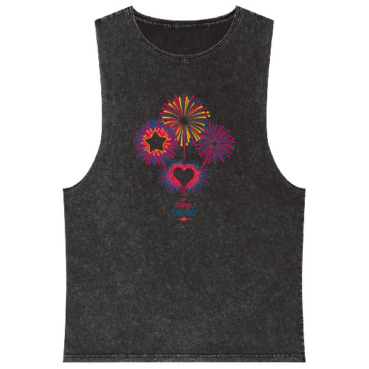 Fireworks for Diwali Celebration Mineral Wash Tank Tops