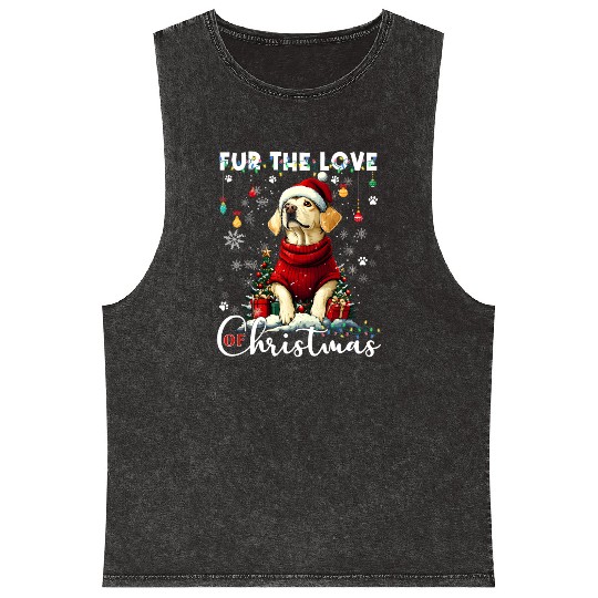 Labrador Retriever Christmas Tree Decorations Dog Mineral Wash Tank Tops