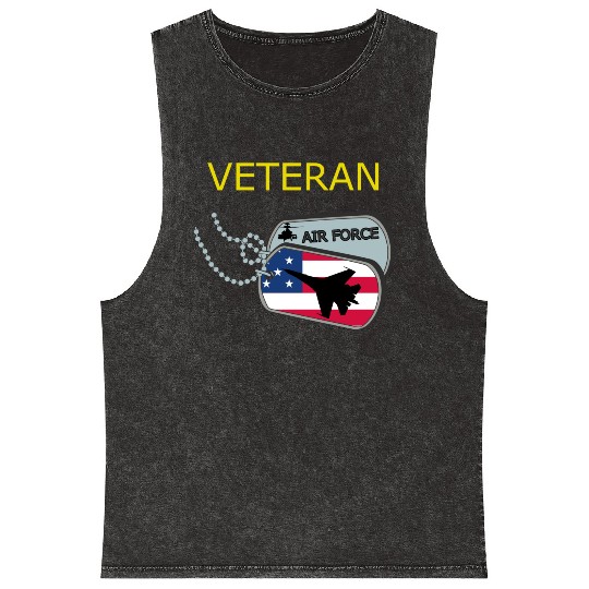 Veteran US Air Force Mineral Wash Tank Tops