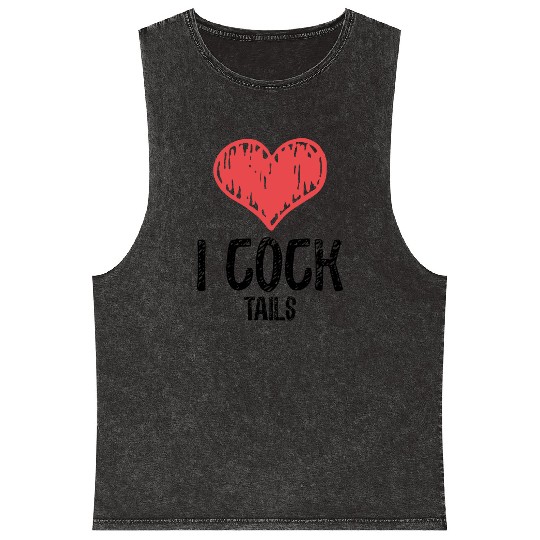 Funny I Love Cocktails 3 Mineral Wash Tank Tops
