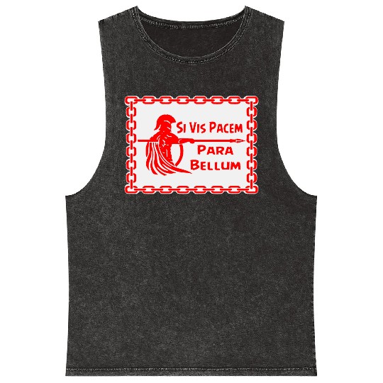 Spartan Si Vis Pacem Para Bellum LIKE US ON FB #U Mineral Wash Tank Tops
