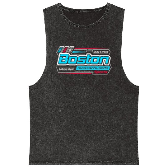 Stay Strong Boston Massachusetts Design Modern Mineral Wash Tank Tops