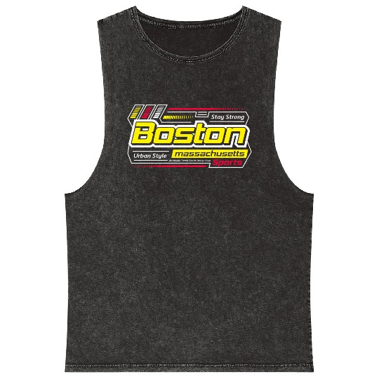 Stay Strong Boston Massachusetts City Mineral Wash Tank Tops
