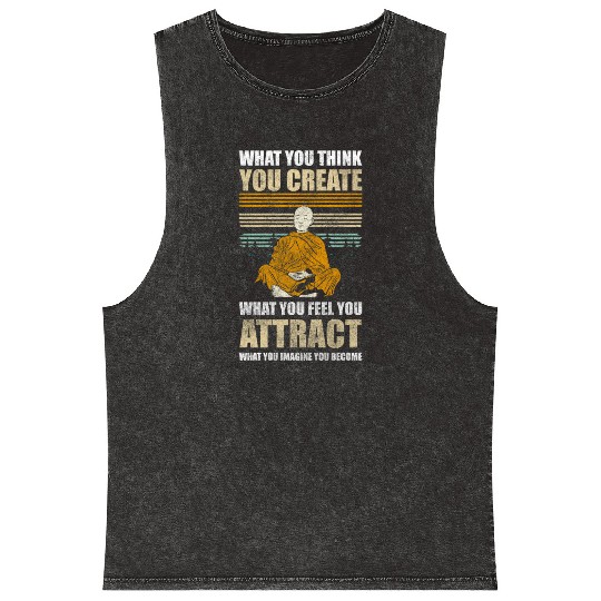 Yoga Spiritual Salvation Mindful Hindu Mineral Wash Tank Tops