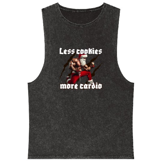 Muscle Santa Mineral Wash Tank Tops – Christmas Workout Apparel