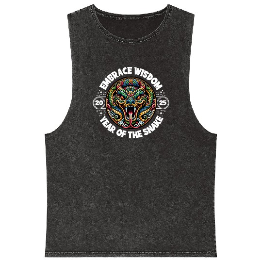 Embrace Wisdom 2025 Year of the Snake Mineral Wash Tank Tops
