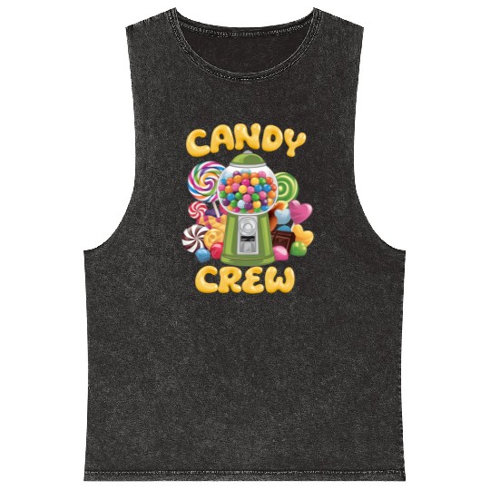 Candy Security Crew Lollipop Gummy Sweet Birthday Mineral Wash Tank Tops