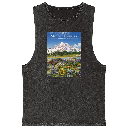 Mount Rainier Paradise Meadows Mineral Wash Tank Tops